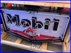 Mobil Gas Neon Sign / Vintage Mobile Petroliana Wall Signs / Mens Garage Petro Mobil Gas Neon Sign / Vintage Mobile Petroliana Wall Signs / Mens Garage Petro