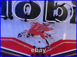 Mobil Pegasus Neon Sign / Vintage Gas Pump Station Mens Signs / Car Hot Rod Peg