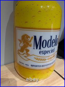 Modelo Beer Bottle Light Up Lamp Neon Sign Bar Man Cave Decor Pub Beer vtg