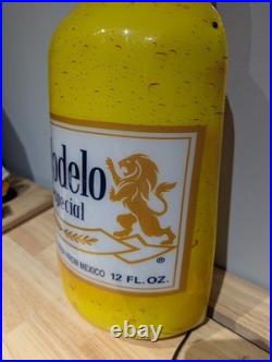 Modelo Beer Bottle Light Up Lamp Neon Sign Bar Man Cave Decor Pub Beer vtg