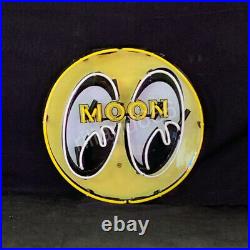 Moon And Eye Vintage Style Real Neon Sign Open Bar Shop Wall Glass 24x24