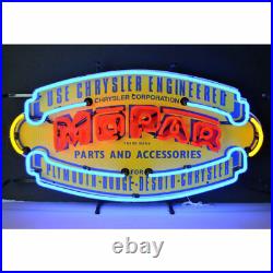 Mopar Vintage Shield Neon Sign Car Dealer Garage and Motorcycles 17 x 4 x 32