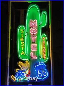 Motel Siesta Neon Sign / Route 66 Vintage Hotel Signs / Desert TexMex Decor Mens