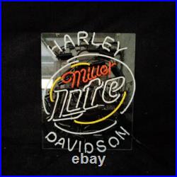 Motorcycle Beer Logo Neon Sign Bar Shop Man Cave Vintage Style Lamp 15x19