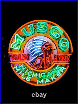Musgo Gasoline Neon Sign / Petroliana Vintage Neon Signs / Musgo Oil & Gas CO