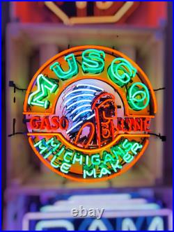 Musgo Gasoline Neon Sign / Petroliana Vintage Neon Signs / Musgo Oil & Gas CO