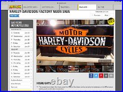 NEON Vintage HARLEY DAVIDSON MOTORCYCLE Double Sided SIGN DEALERSHIP MANCAVE