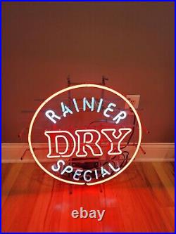 NEW NOS Vintage 24x22 Rainier Special Dry Beer Neon Sign Franceformer