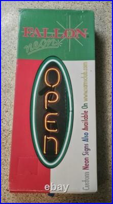 NEW Vintage Fallon Vertical Neon Open Sign