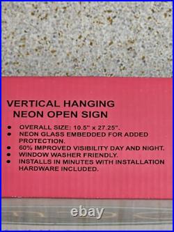 NEW Vintage Fallon Vertical Neon Open Sign