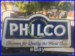 NOS Large Vintage double sided light up Philco Advertising Sign. Neon Products