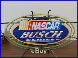 Nascar Busch Series Oval Beer Bar Neon Light Sign 27x16 Awesome Vintage