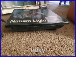 Natural light beer hunting sign neon type lighted box vintage very rare bar ad