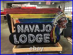 Navajo Lodge Tribute To A Vintage Neon Sign. Hand Made