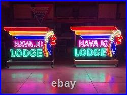 Navajo Lodge Tribute To A Vintage Neon Sign. Hand Made