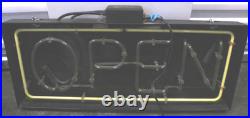 Neon OPEN Light Sign Hanging Glass Lamp Vintage Polytronic 120V Pre Owned Neon OPEN Light Sign Hanging Glass Lamp Vintage Polytronic 120V Pre Owned