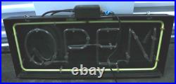 Neon OPEN Light Sign Hanging Glass Lamp Vintage Polytronic 120V Pre Owned Neon OPEN Light Sign Hanging Glass Lamp Vintage Polytronic 120V Pre Owned