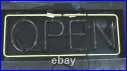 Neon OPEN Light Sign Hanging Glass Lamp Vintage Polytronic 120V Pre Owned Neon OPEN Light Sign Hanging Glass Lamp Vintage Polytronic 120V Pre Owned