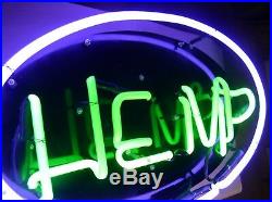 Neon Sign Lights Up 2 Colors Hemp Vintage 12 1/2 X 20 1/2 Oval