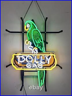 Neon Signs Polly Gas Parrot Real Glass Man Cave Neon Sign for Garage Gas Station