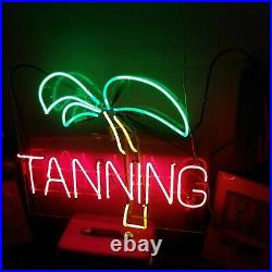 Neon Tanning Bed Salon Ad Neon Sign vintage on plexiglass approx 28 x 23