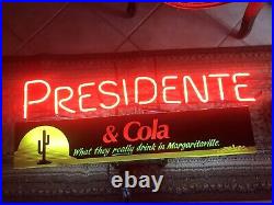 Neon Vintage Presidente bar sign $425.00. H 14 1/2 L 33 W. 5 1/2
