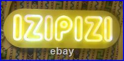 Neon sign vintage YELLOW IZIPIZI EASY PEASY full working order 30x10 inches