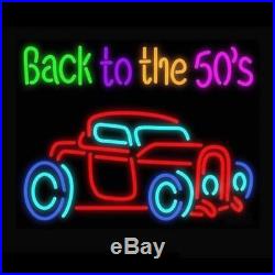 New Back TO the 50'S Vintage Car Bar Beer Neon Light Sign 24x20