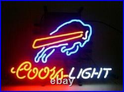 New Buffalo Bills Coors Light Neon Sign 17x14 Light Lamp Real Glass Vintage