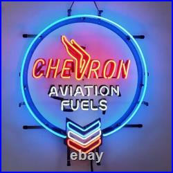 New Chevron Aviation Fuels Gas HD ViVid Neon Sign 24x20 Artwork Vintage Garage New Chevron Aviation Fuels Gas HD ViVid Neon Sign 24x20 Artwork Vintage Garage