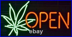 New Marijuana Open Leaf Weed Neon Sign 20x16 Light Lamp Club Artwork Vintage