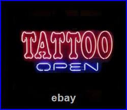 New Tattoo Open Neon Sign 17x14 Light Lamp Man Cave Vintage Beer Bar Display
