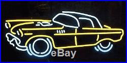 New Vintage Car Auto Old Time Beer Neon Light Sign 20x16