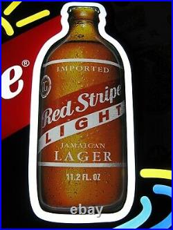 New Vtg 2011 Red Stripe Beer Lager Led Bottles N Motion Bar Light Sign No Neon