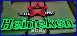 New Vtg Heineken Beer 3-d Led Star Est 1873 Bar Sign Light Pub Tavern Not Neon