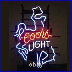 New cowboy Hat Coor Light Vintage Style Beer Bar Real Glass Neon Sign Wall Decor