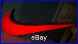 Nike Logo Sign Neon 40.5 Light Vintage Display Store Swoosh Advertising Red