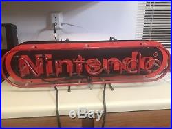 Nintendo Licensed Vintage Red Neon Display Sign 2 Sided. 100% Works! NESM37XB