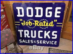 Old Vintage Dodge Job Rated Truck Porcelain Sign Dealership Advertising Neon N
