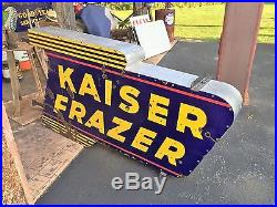 Old Vintage Kaiser Frazer Porcelain Dealership Automobile Neon Sign Car Gas Oil