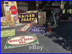 Old Vintage Original Kaiser Frazer Porcelain Neon Dealership Advertising Sign