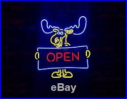 OPEN Deer Vintage Beer Bar Pub Shop Canteen Decor Neon Sign Light Lamp LED
