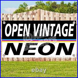OPEN VINTAGE NEON Advertising Vinyl Banner Flag Sign Many Sizes USA