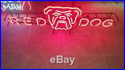 ORIGINAL RED DOG vintage neon beer sign LIGHT RED NEON