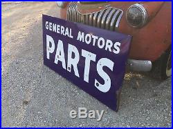 ORIGINAL Vintage GENERAL MOTORS GM PARTS Dealership PORCELAIN NEON Sign Gas Oil