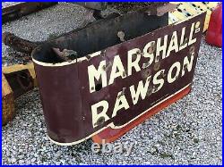 ORIGINAL Vintage MARSHALL RAWSON Old PORCELAIN NEON SIGN Early Shoe Store OLD