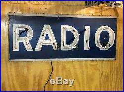 ORIGINAL Vintage Unique RADIO Sign NEON Wall DeCor Hotel OLD Broadcast PATINA