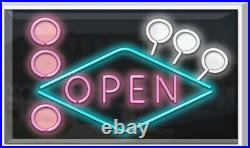 OUTDOOR 50's Style Open Neon Sign Jantec 37 x 22 Retro Vintage Bar Light