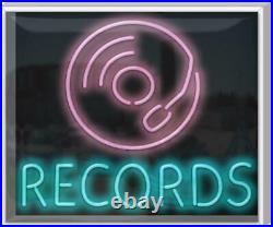 OUTDOOR Records Neon Sign Jantec 32 x 27 Music Store Resale Vintage Shop