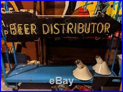 Old Original 50's Beer Distributor Neon Sign Liquor Or Bar Sign Vintage